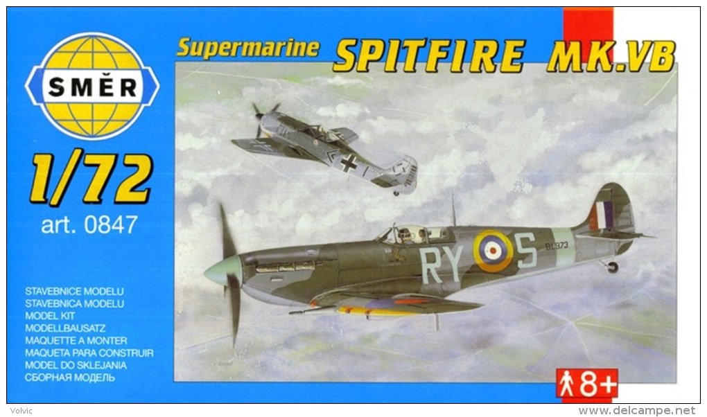 - SMER - Maquette SPITFIRE MK.VB - 1/72°- Réf 847 - - Avions