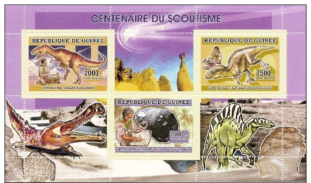 Guinea 2006 Sheet/3 Dinosaur Prehistoric Meteorite Scouts  Mi#4353-5 - Guinée (1958-...)