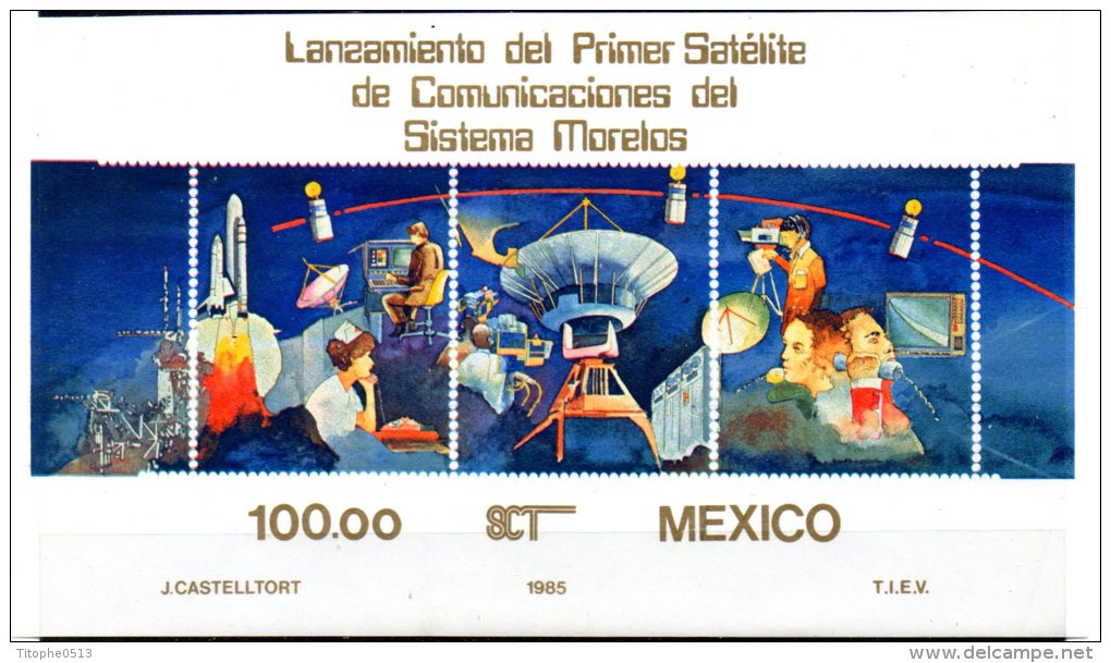 MEXIQUE. BF 27 De 1985 Neufs Sans Charnière (MNH). Satellite/Navette Spatiale/Téléphone/Télévision. - Sud America