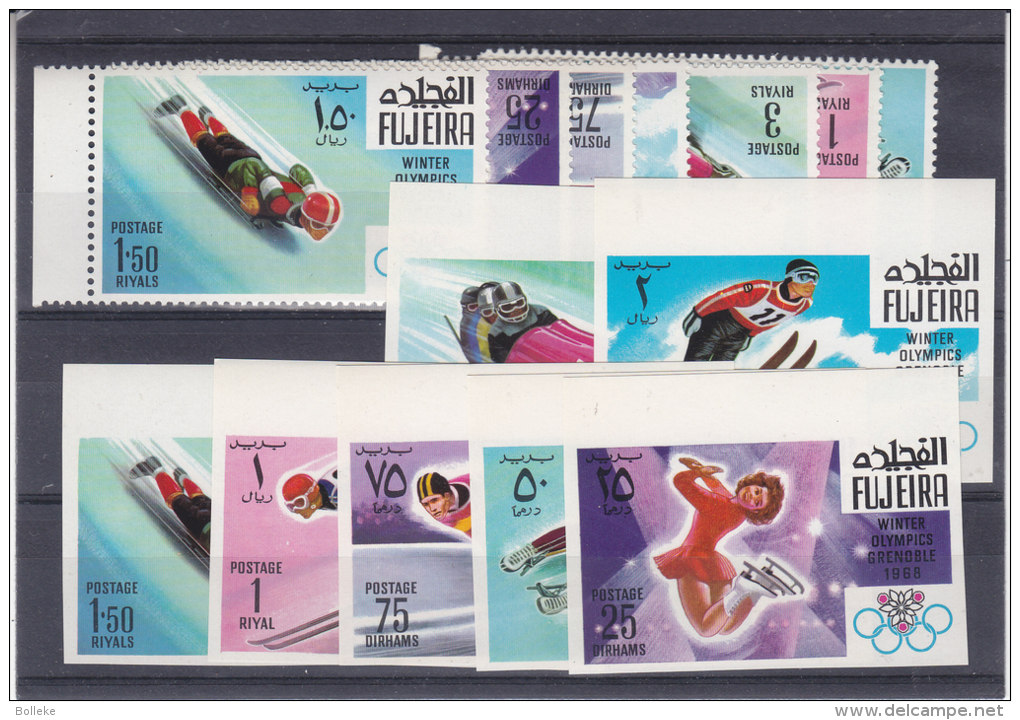 Jeux Olympiques - Luge - Ski - Patinage - Fujeira - 2 Séries De 1968 ** - MNH - Dentelé Et NON Dentalés - Valeur 18.50€ - Winter 1968: Grenoble