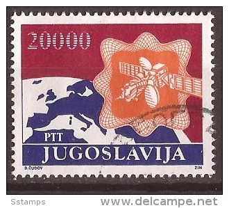 1989  JUGOSLAVIJA FREIMARKEN POSTDIENST ERDE FERNMELDESATELIT USED - Usados