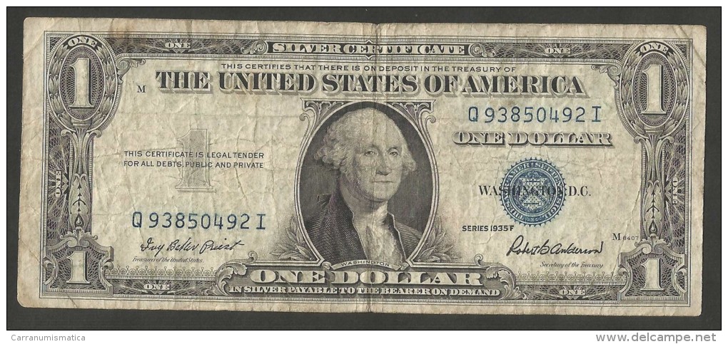 [NC] U.S.A. - SILVER CERTIFICATE - 1 DOLLAR (SERIES 1935 F) - Certificats D'Argent (1928-1957)