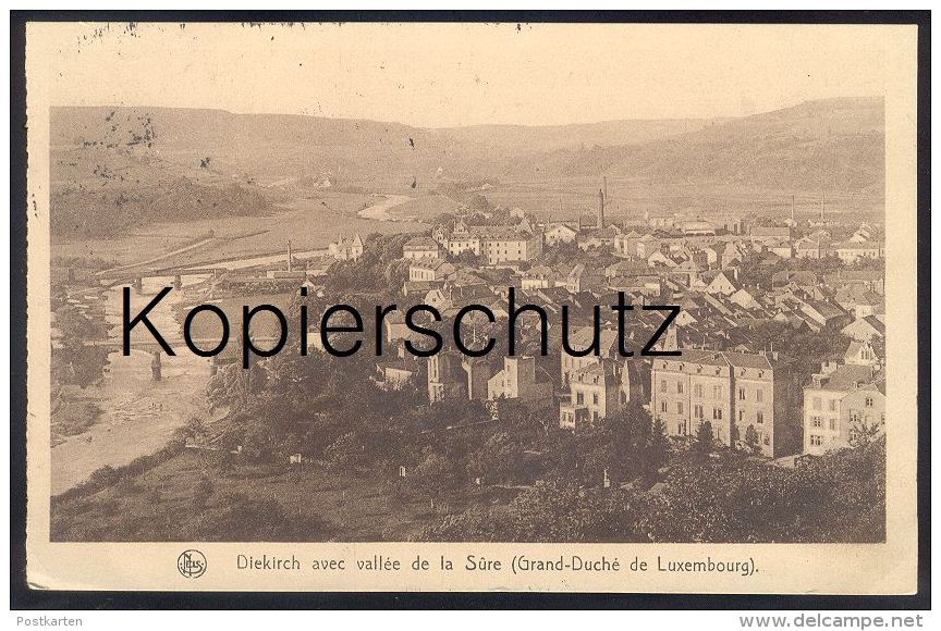 ALTE POSTKARTE DIEKIRCH AVEC VALLÉE DE LA SURE Jos. Fisch Tabacs-cigares Luxemburg Luxembourg Sauertal Cpa Postcard - Diekirch