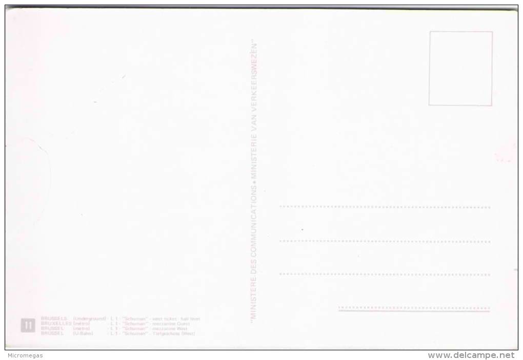 BRUXELLES - Métro - Ligne 1 "Schuman" - Mezzanine Ouest - Métro