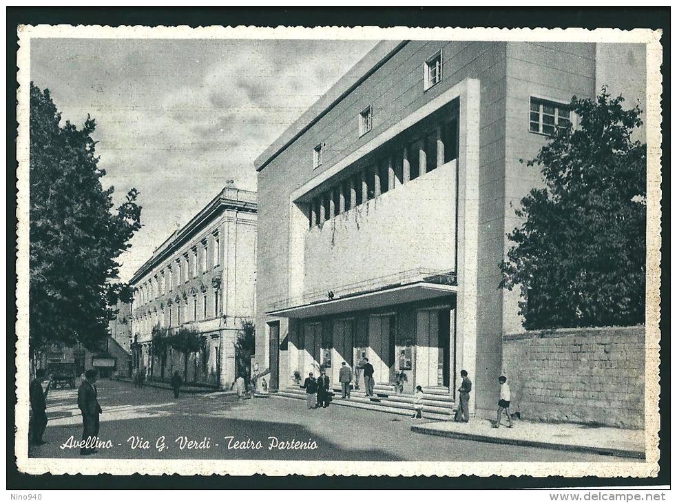 AVELLINO - VIA G. VERDI - TEATRO PARTENIO - F/G - V1954 - ANIMATA - Avellino