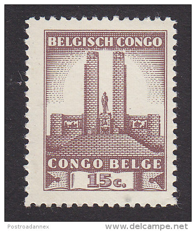 Belgian Congo, Scott #174, Mint Never Hinged, King Albert Memorial Leopoldville, Issued 1941 - Unused Stamps