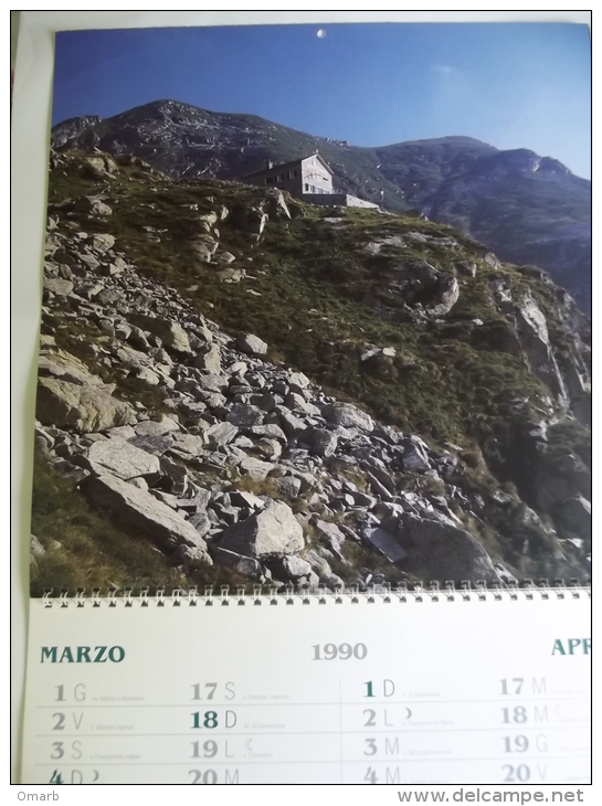 Alt423 Calendario 1990, Rifugi Alpi Biellesi, Mombarone Coda Rosazza Capanna Renata Vecchia Rivetti Monte Bo - Formato Grande : 1981-90