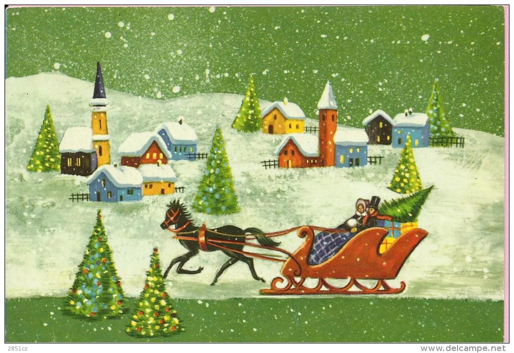 HAPPY NEW YEAR - Horse Carriage, 1969., Yugoslavia (4690) - Neujahr