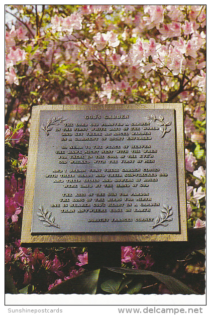 God's Garden Bronze Plaque Bellingrath Gardens Theodore Near Mobile Alabama - Mobile
