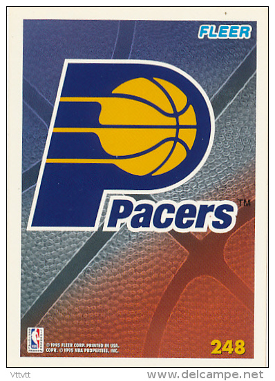 Basket NBA (1995) Fleer Card Terms, PACERS, N° 248, Recto-Verso, Trading Cards - 1990-1999