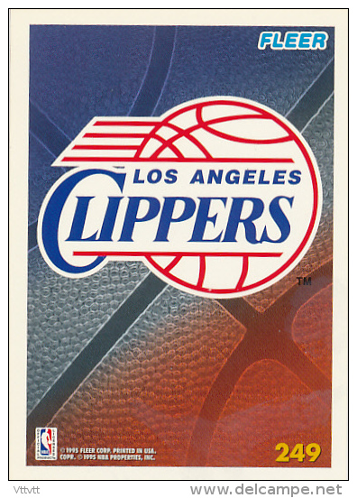 Basket NBA (1995) Fleer Card Terms, LOS ANGELES CLIPPERS, N° 249, Recto-Verso, Trading Cards - 1990-1999