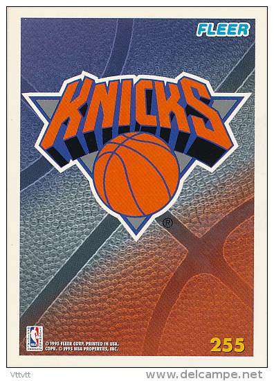 Basket NBA (1995) Fleer Card Terms, KNICKS, N° 255, Recto-Verso, Trading Cards - 1990-1999