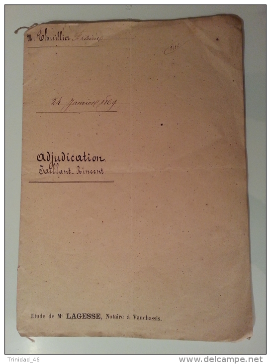 FONTVANNES 10  ET PRUGNY 10 ( VIEUX PARCHEMIN DE 1869 ) MRS THUILLIER ET RINCENT  DOCUMENT HISTORIQUE - Manuscrits