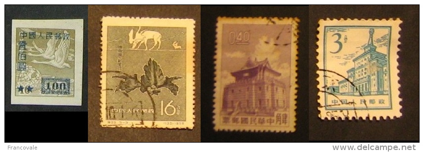 Cina 1950 - 1960 Birds Overprint 100 Fossils Building - Usados