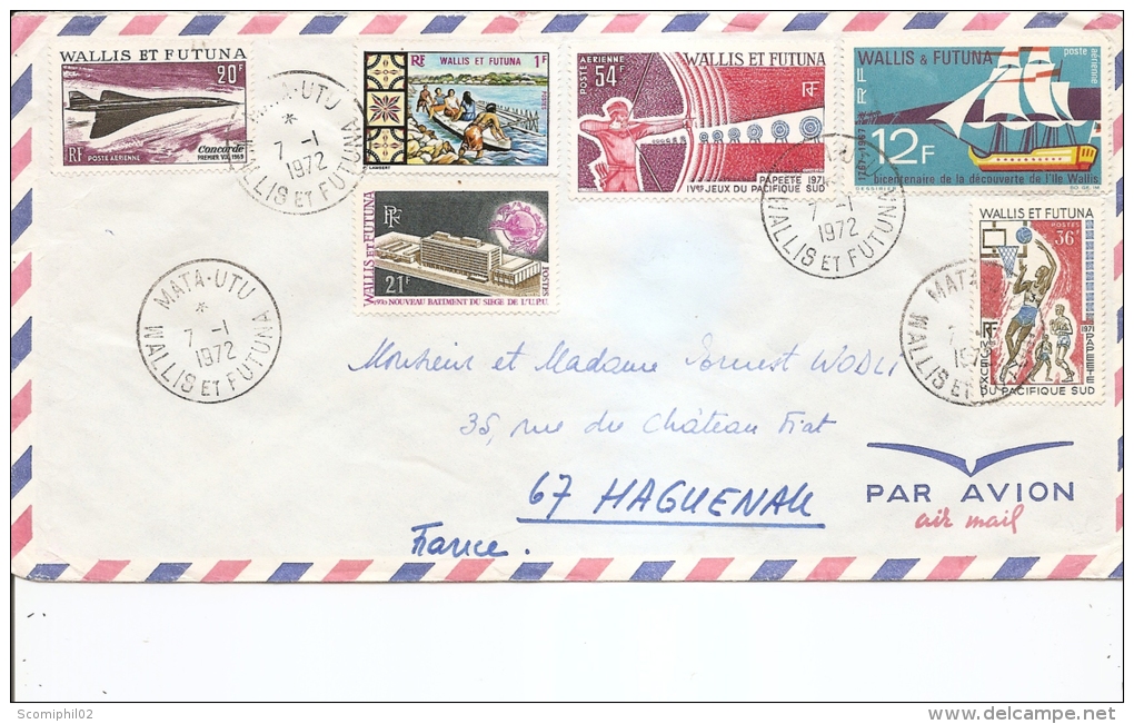 Wallis Et Futuna -Basket-Ball -Concorde ( Lettre Par Avion De 1972 Vers La France à Voir) - Lettres & Documents