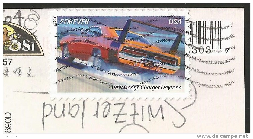 GREAT SALT LAKE UTAH USA Antelope Island State Park Stamp 1969 Dodge Charger Daytona 2013 - Andere & Zonder Classificatie