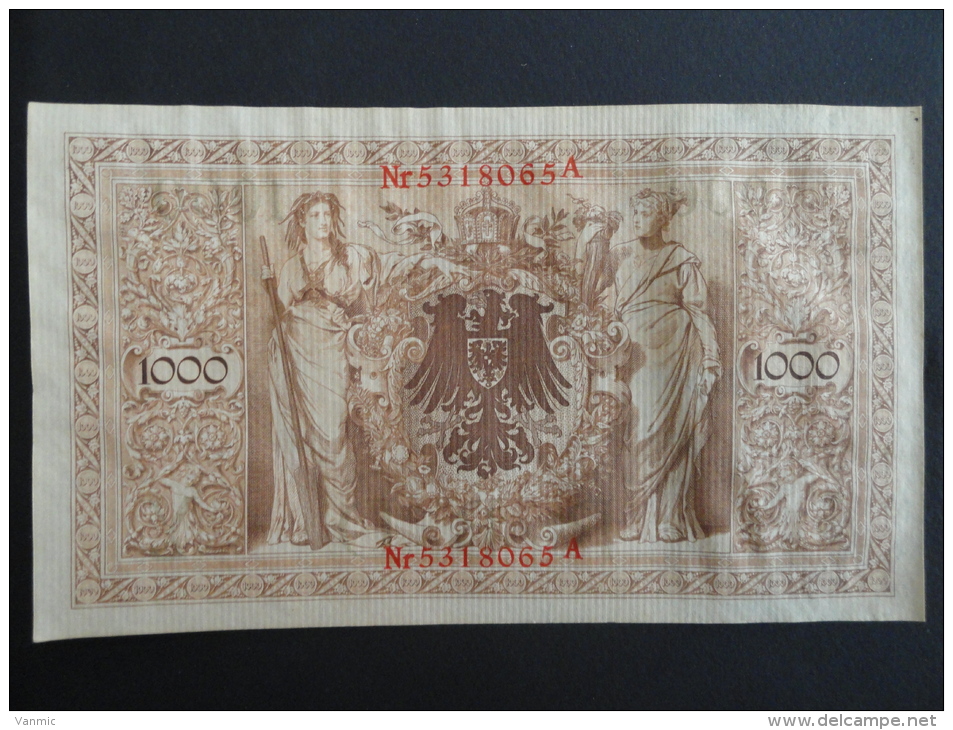 1910 A - 21 Avril 1910 - Billet 1000 Mark - Allemagne - Série A : N° 5318065 A - ReichsBanknote Deutschland Germany - 1.000 Mark