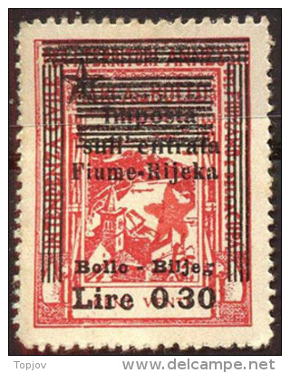 YUGOSLAVIA - JUGOSLAVIA - ITALIA - FIUME - RIJEKA - REVENUE BOLLO  - **MNH - 1946 - Yugoslavian Occ.: Fiume