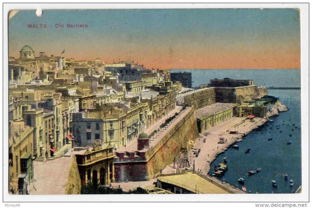 Malte--LA VALETTE--1916--Old Barriera ,éd ?????? - Malta