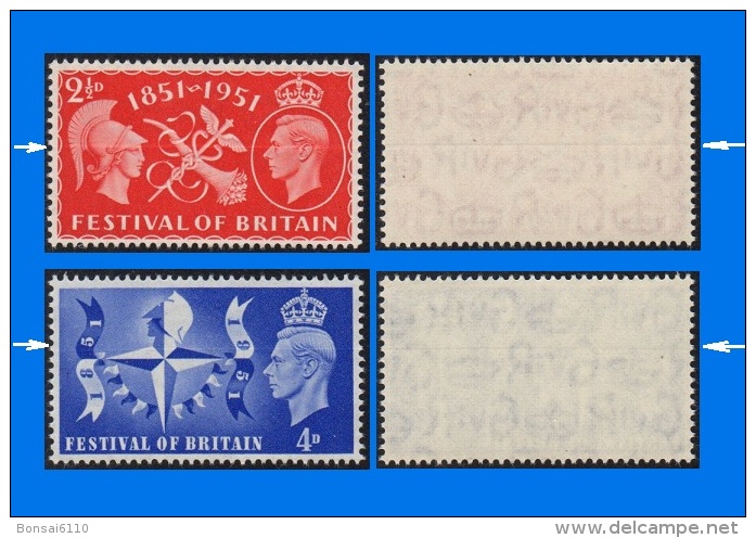 GB 1951-0002, Festival Of Britain, Complete Set Of 2 Stamps, MNH - Unused Stamps