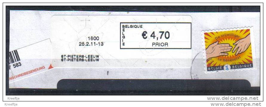 Belgique : Envoi Recommandée 2011 - Used Stamps
