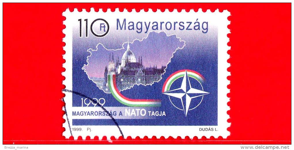 UNGHERIA - Magyar - 1999 - Usato - Entrata Dell´Ungheria Nella NATO - OTAN - 100 - Gebruikt