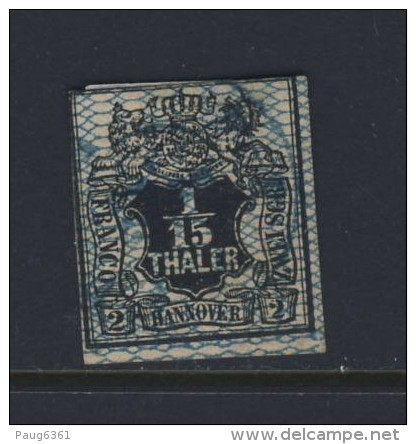 HANOVRE 1856 SCOTT N°13  YVERT N°12 OBLITERE - Hanovre