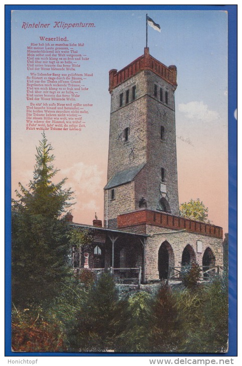 Deutschland; Rinteln; Klippenturm Mit Wesserlied; 1929 - Rinteln