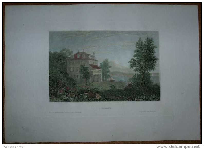 1834 Meyer Print VILLA DIODATI, LORD BYRON, SWITZERLAND (#20) - Estampes & Gravures