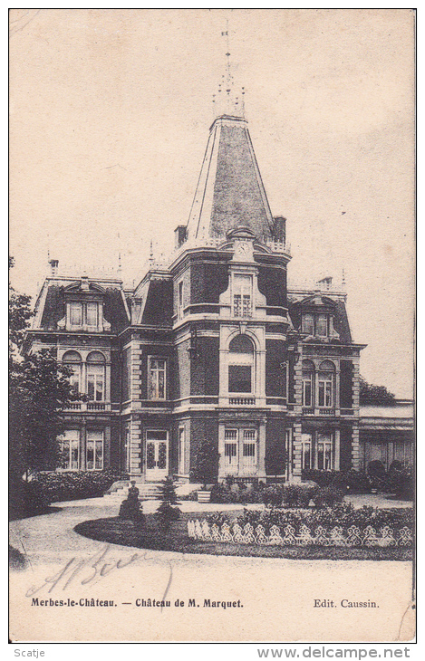 Merbes-Le-Château. - Château De M. Marquet;  Prachtkaart, Erquelines 1907 Naar Leugnies - Merbes-le-Chateau