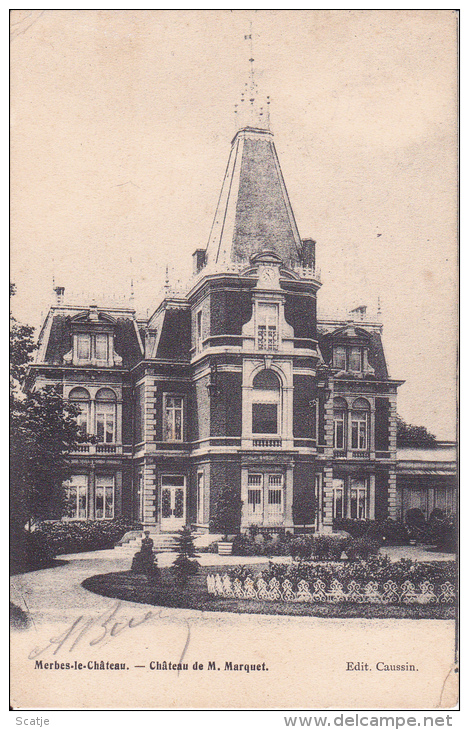 Merbes-Le-Château. - Château De M. Marquet;  Prachtkaart, Erquelines 1907 Naar Leugnies - Merbes-le-Château