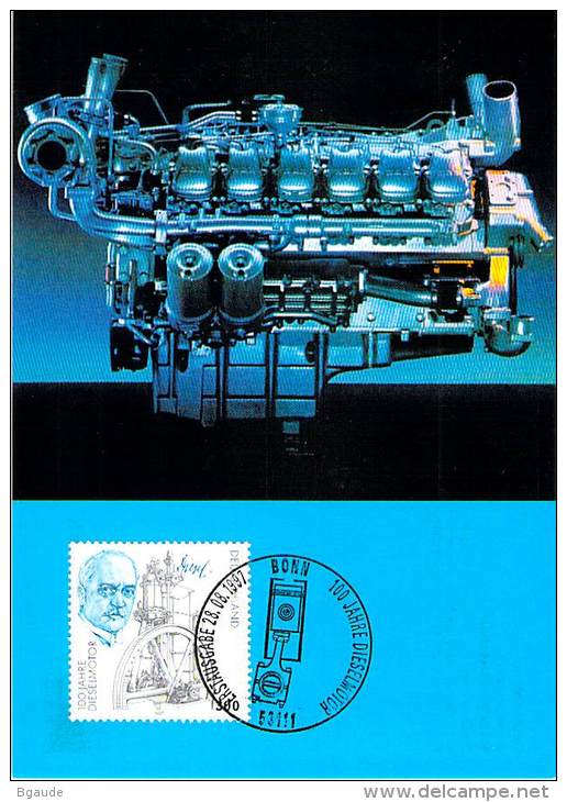 ALLEMAGNE BUND Carte Maximum Num.Yvert 1774 SCIENCES ET TECHNIQUES  RUDOLF DIESEL - Sonstige & Ohne Zuordnung