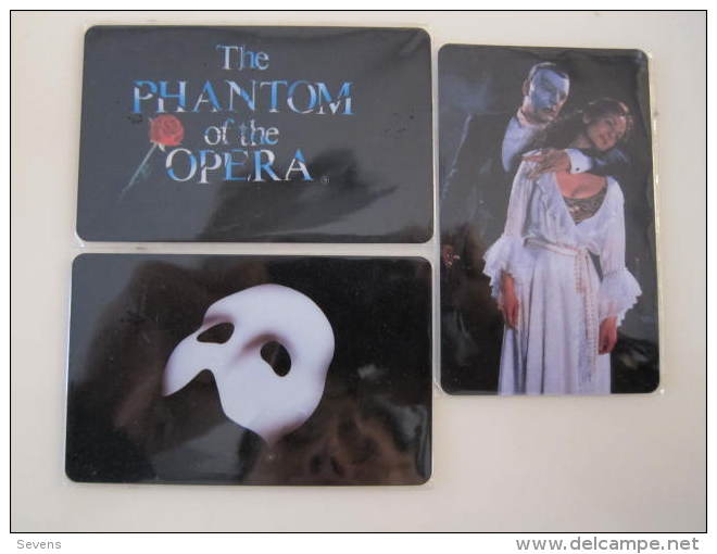 Prepaid Phonecard,the Phantom Of The Opera,set Of 3,used - Hongkong