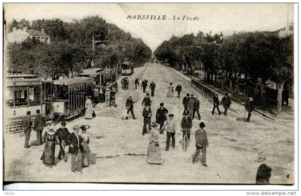 N°35628 -cpa Marseille -le Prado -tramway- - Strassenbahnen