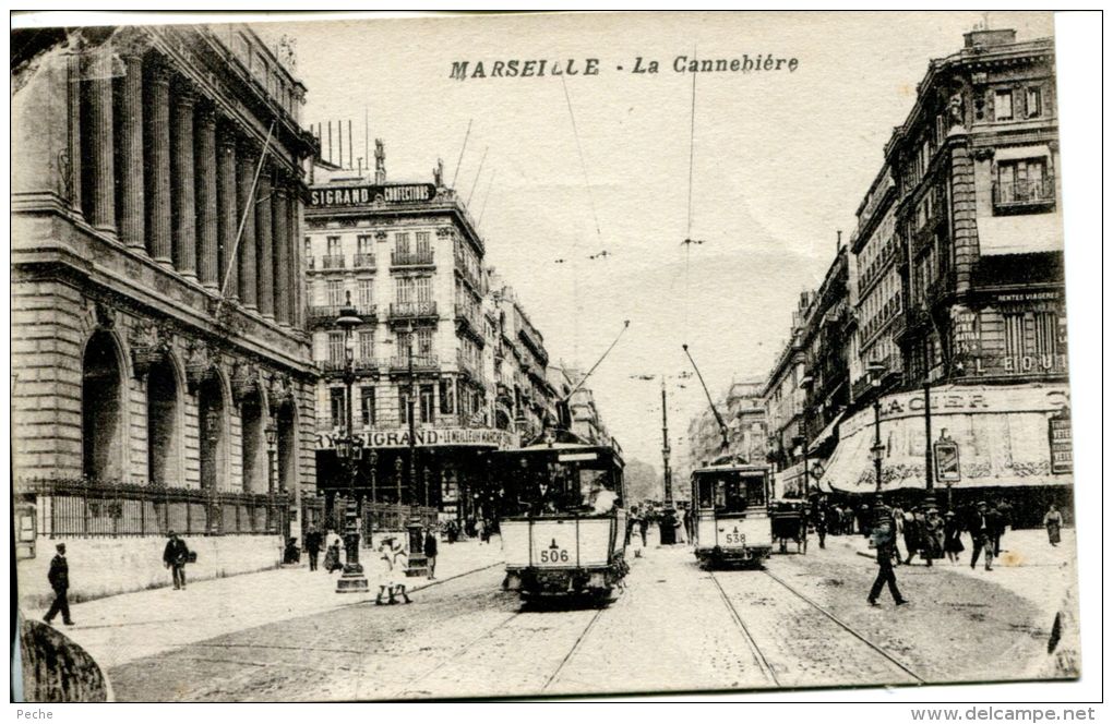 N°35629 -cpa Marseille -la Cannebière- - Strassenbahnen