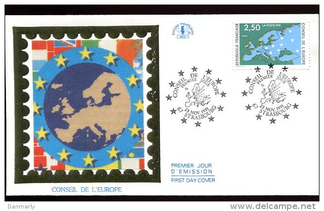 FDC 23/11/91 : Conseil De L'Europe (2 Enveloppes) - EU-Organe