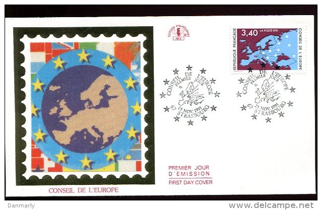 FDC 23/11/91 : Conseil De L'Europe (2 Enveloppes) - EU-Organe