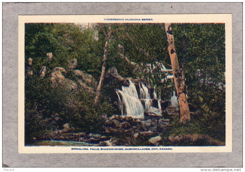 44092    Canada,  Ontario -  Mushoka-Lakes  -  Shadow-River -  Bridal-Veil  Falls,  NV - Muskoka