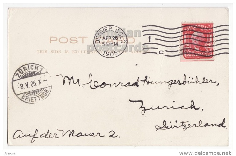 USA - NARROWS PLATTE CANYON - COLORADO SCENIC 1905 UDB Postcard - RAIL TRACKS- PHILLATELIC  [4396] - Rocky Mountains