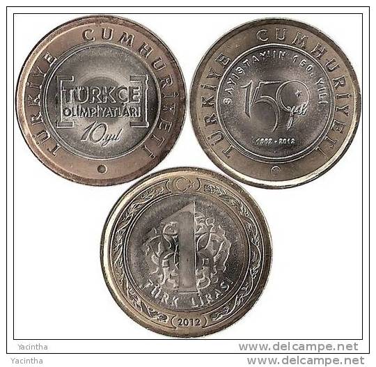 @Y@  Turkije / Turkey   2  X 1 Lira 2012  Bimetalic  Unc - Turquie