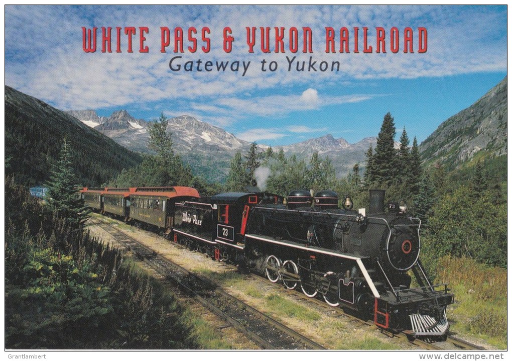 White Pass &amp; Yukon Railroad Engine 73 At Glacier, Yukon - Postcard Factory YK-011 Unused - Yukon