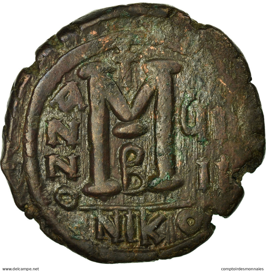 Monnaie, Justin II, Follis, Nicomédie, TTB, Cuivre, Sear:369 - Byzantines