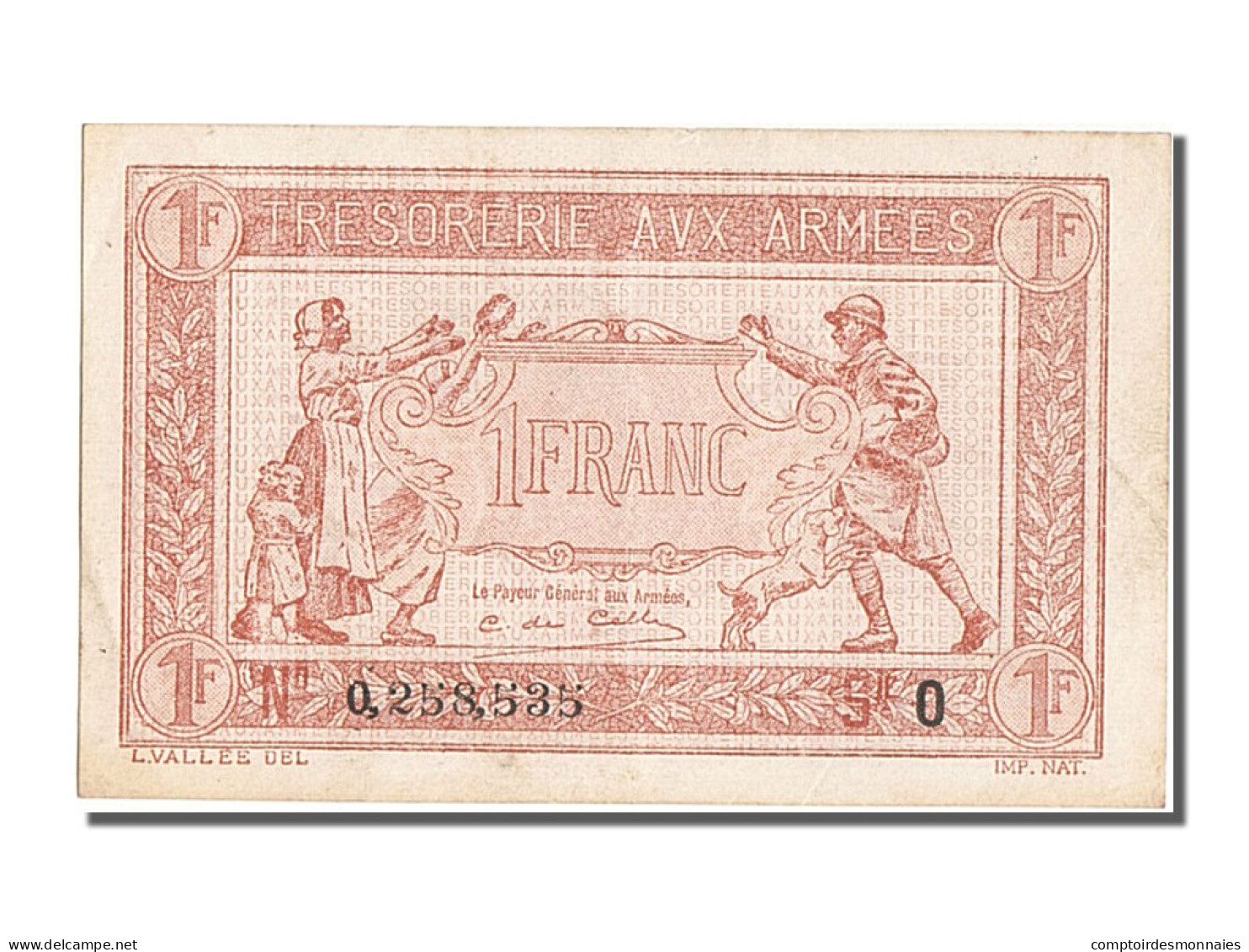Billet, France, 1 Franc, 1917-1919 Army Treasury, 1919, SPL, Fayette:VF04.02 - 1917-1919 Trésorerie Aux Armées