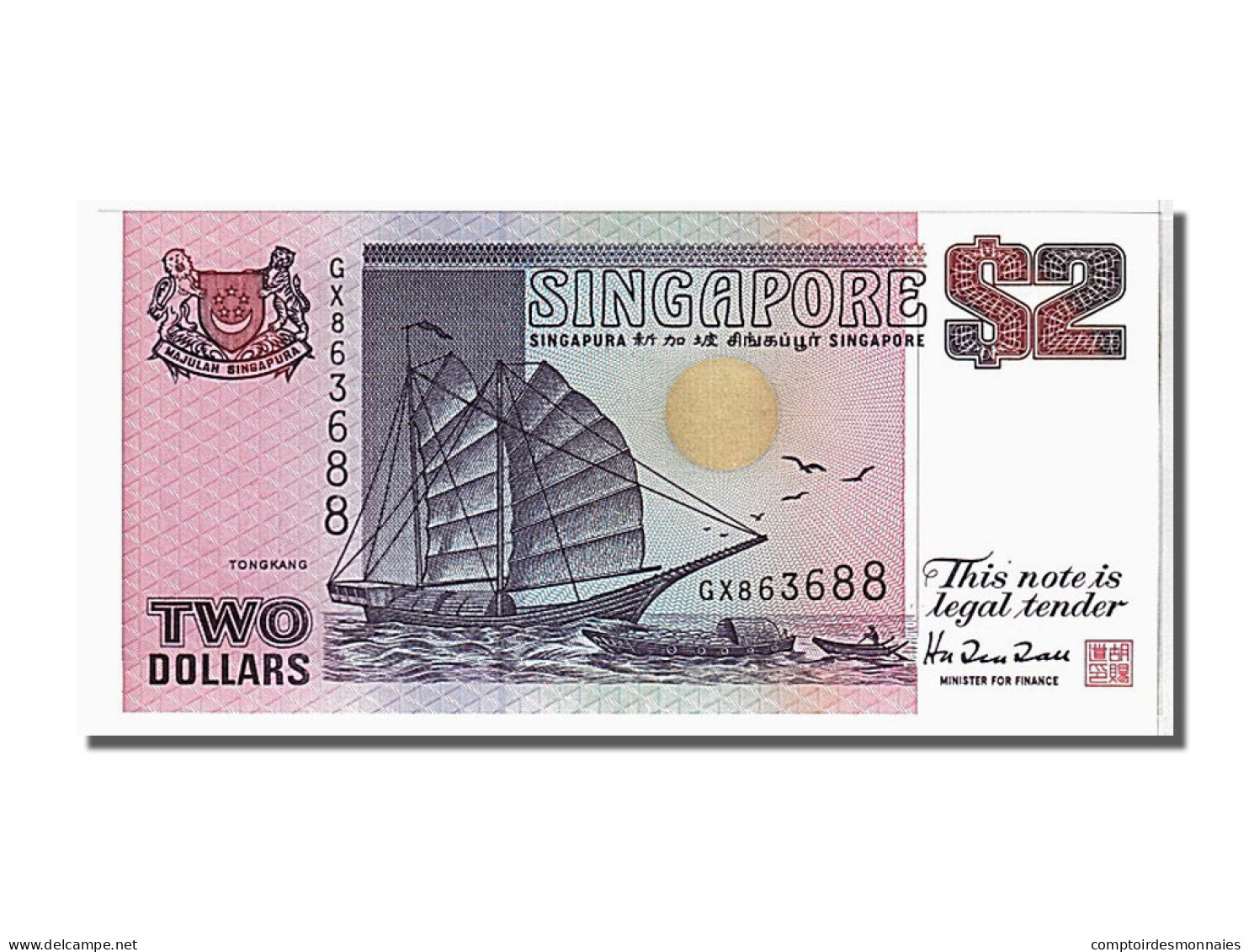 Billet, Singapour, 2 Dollars, 1990, NEUF - Singapore