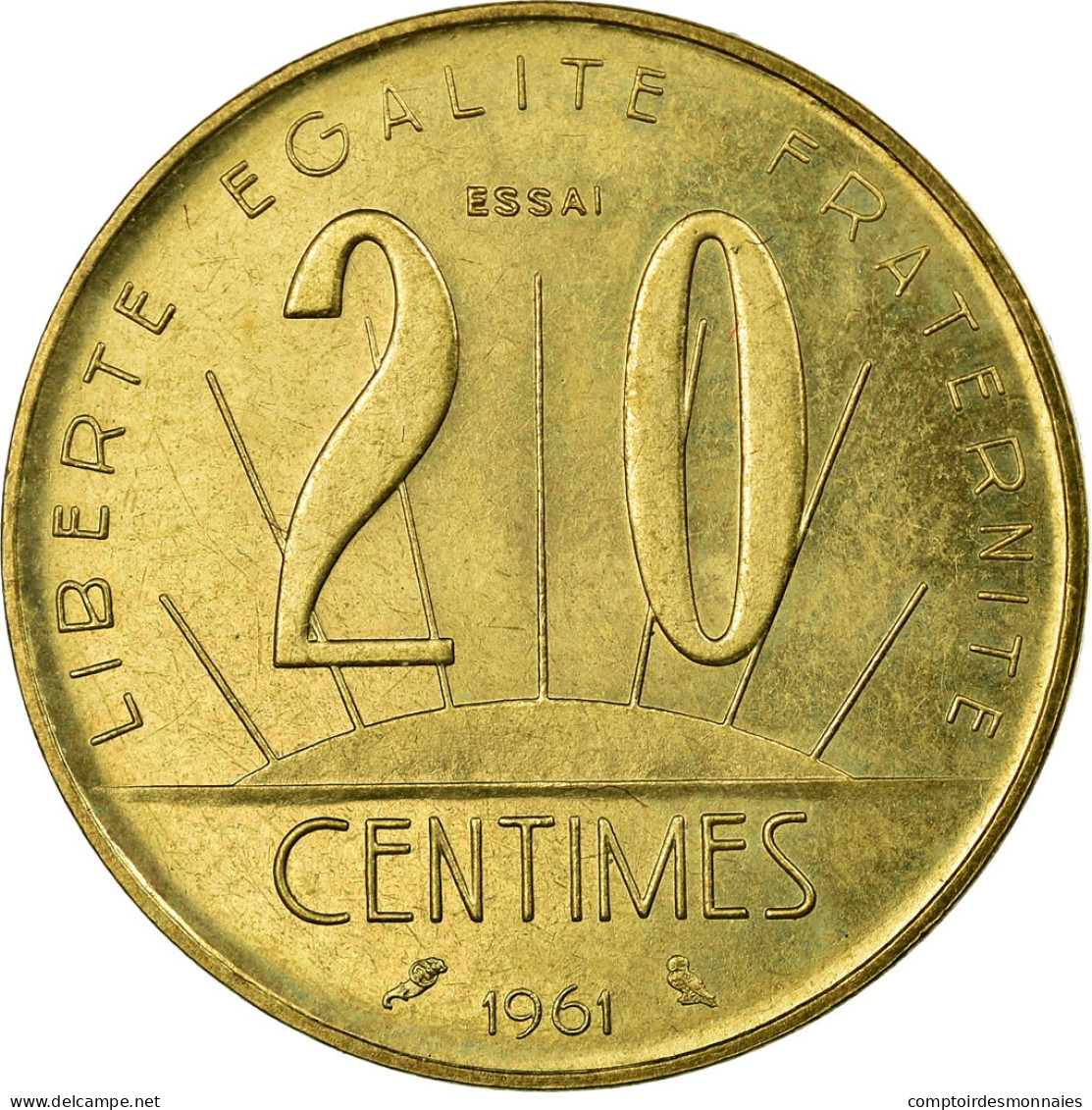 Monnaie, France, 20 Centimes, 1961, FDC, Aluminium-Bronze, Gadoury:331 - Proeven