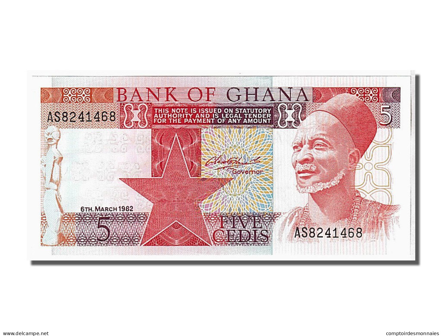 Billet, Ghana, 5 Cedis, 1982, 1982-03-06, NEUF - Ghana