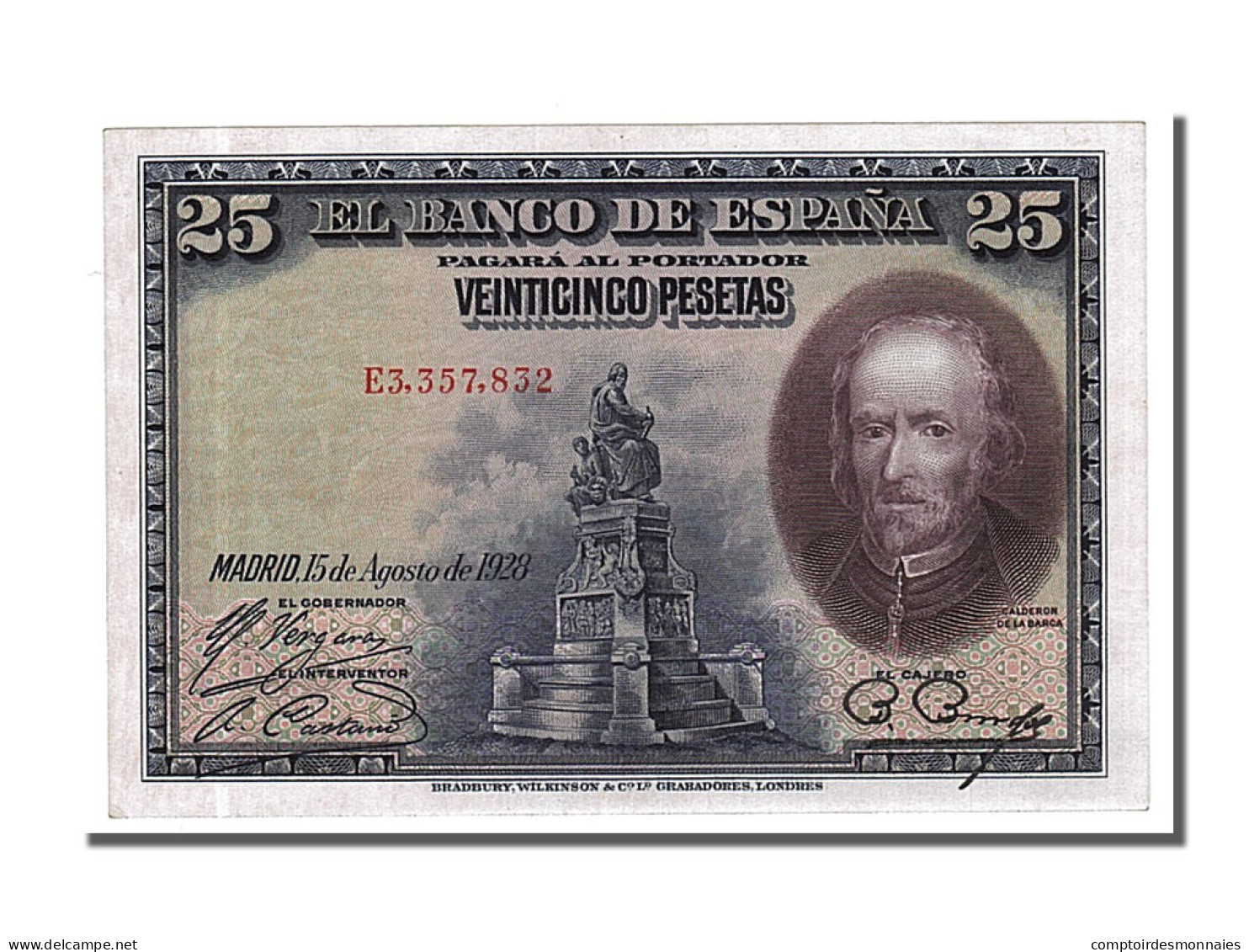 Billet, Espagne, 25 Pesetas, 1928, 1928-08-15, NEUF - 1-2-5-25 Pesetas