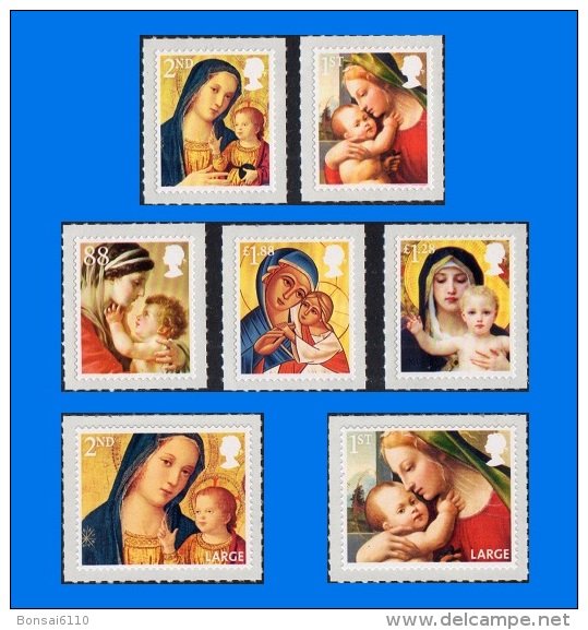 GB 2013-0003, Christmas "Madonna & Child", Set Of 7 Stamps, MNH - Ungebraucht