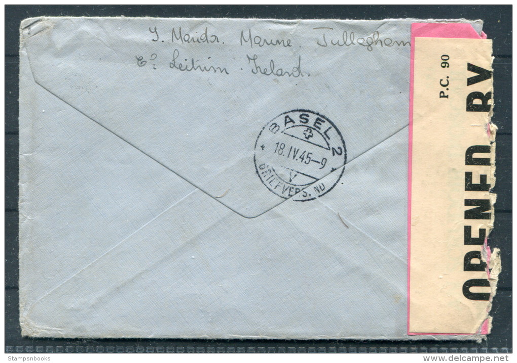 1945 Ireland Eire Censor Cover To Switzerland - Covers & Documents