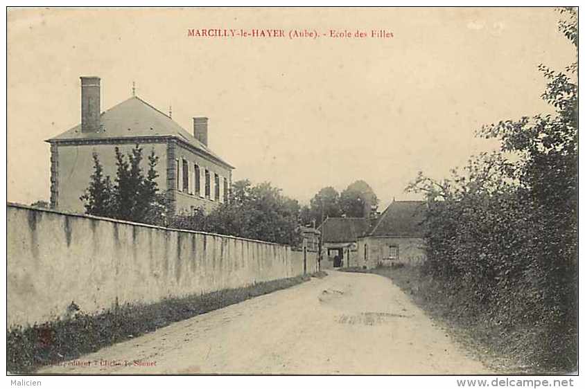 Dépts  Divers -aube - Ref H183 -marcilly - Marcilly-le-hayer - école De Filles - Carte Bon état - - Marcilly